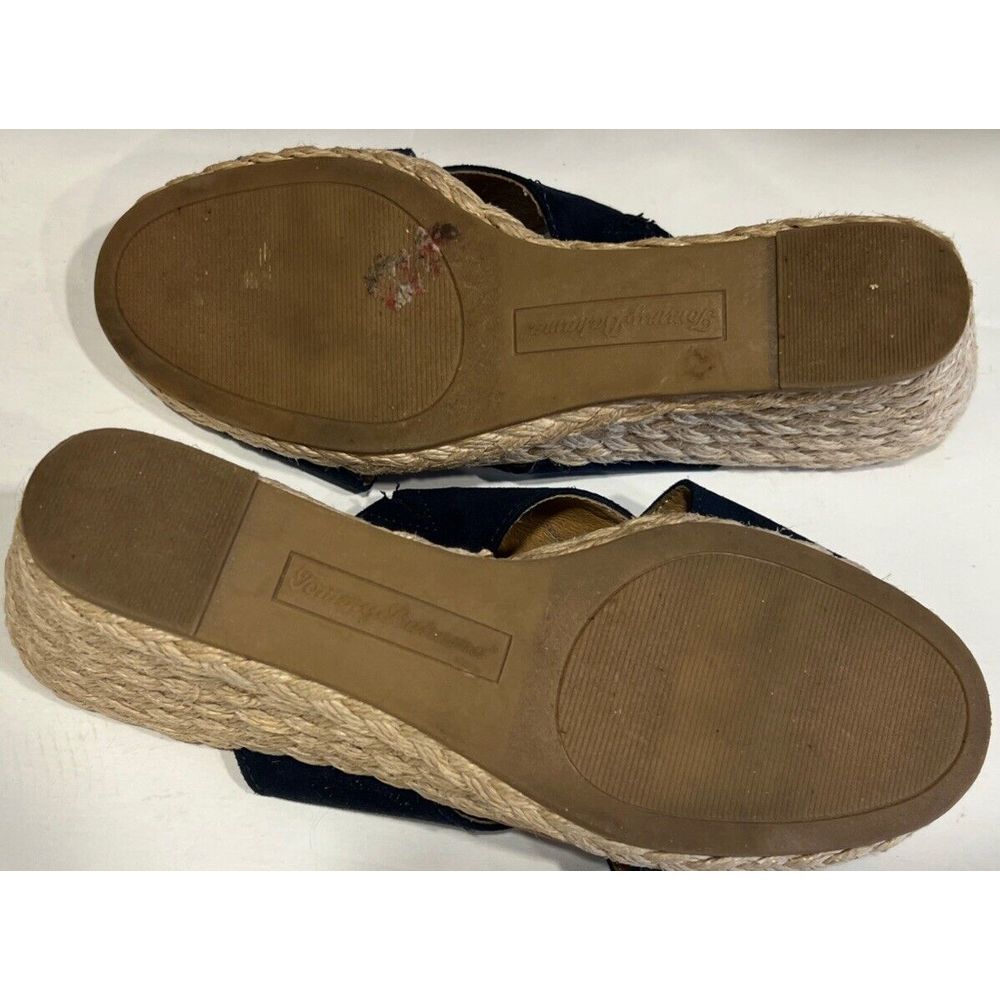Tommy Bahama Stacey Slip On Open Toe Blue Espadrille Wedge Sandals Women's 8 - Picture 4 of 7